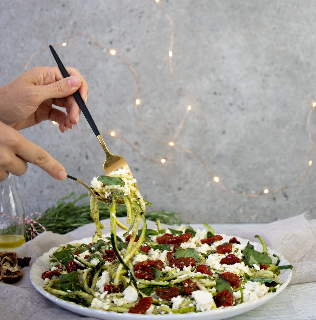 Festive Pesto Zoodle Salad