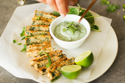 Baked Zucchini Chips with Spinach, Herb & Onion Superdip Mix