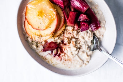 Ultimate Hemp Oat Porridge with Apple & Rhubarb