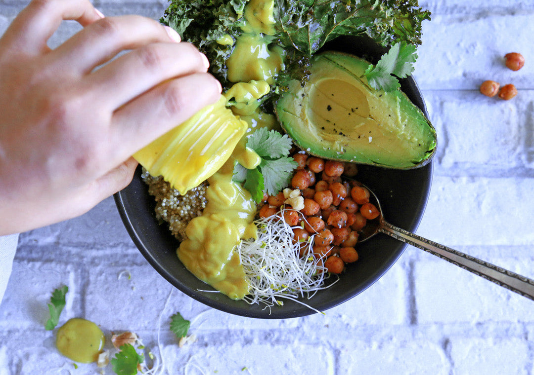 Nourishing Buddha Bowl with Creamy Turmeric Dressing