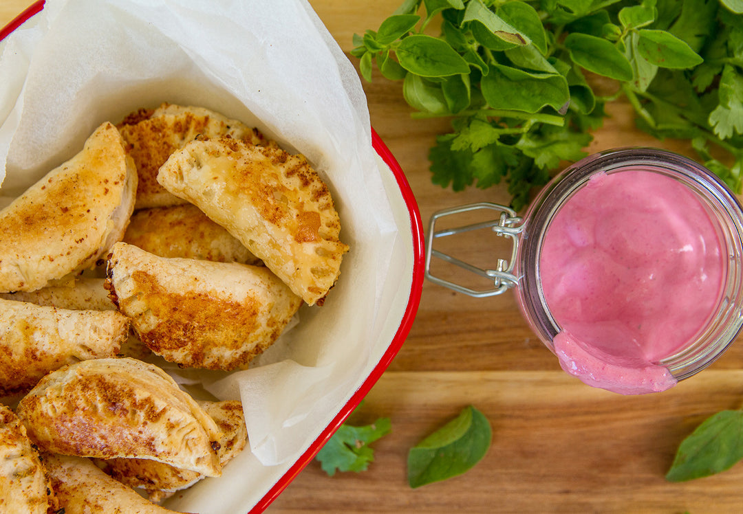 Quinoa Puff Pastry And Beetroot Dip