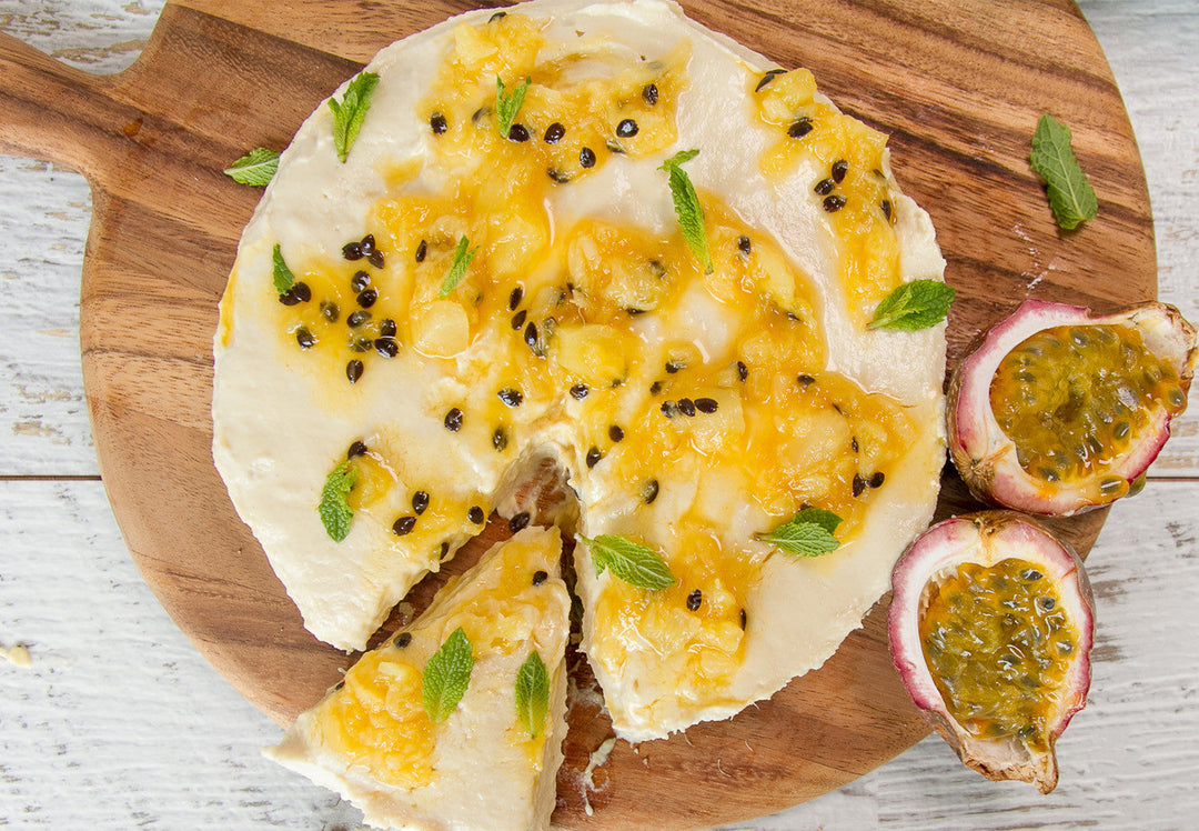 Raw Pineapple and Passionfruit Cheesecake