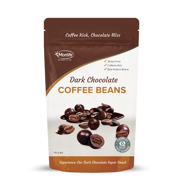 Morlife Dark Choc Coffee Beans 125g