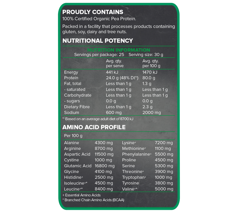 Morlife Certified Organic Pea Protein 750g
