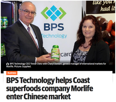 BPS Technology helps Coast superfoods company Morlife enter Chinese Market