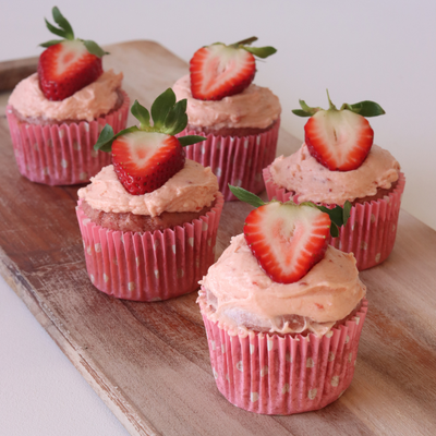 Immune Boosting Vegan Strawberry Cupcakes