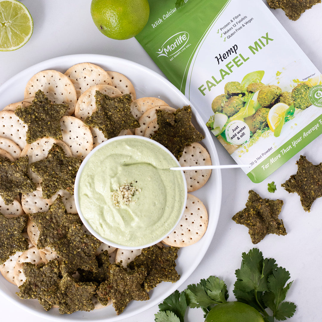 Falafel Stars with Cashew Dip