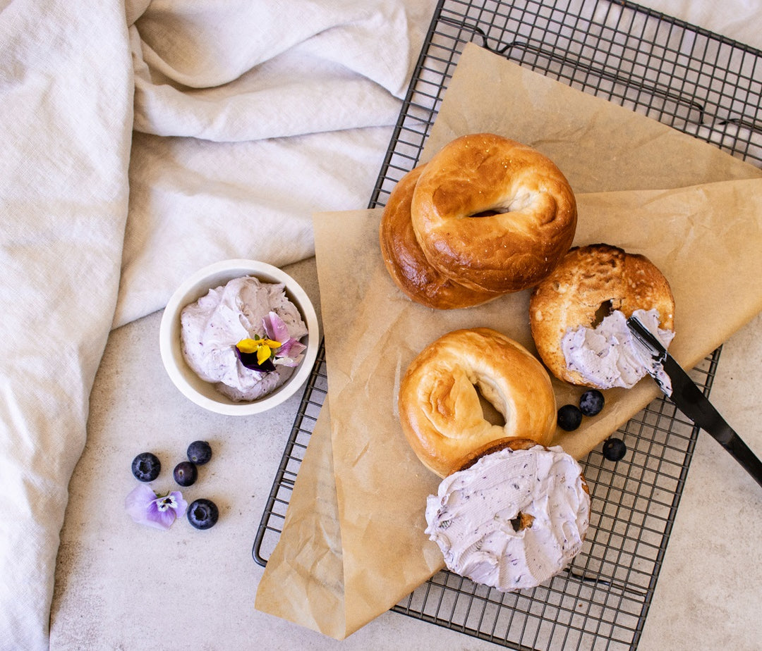 De-Stress Blueberry Cream Cheese Bagels