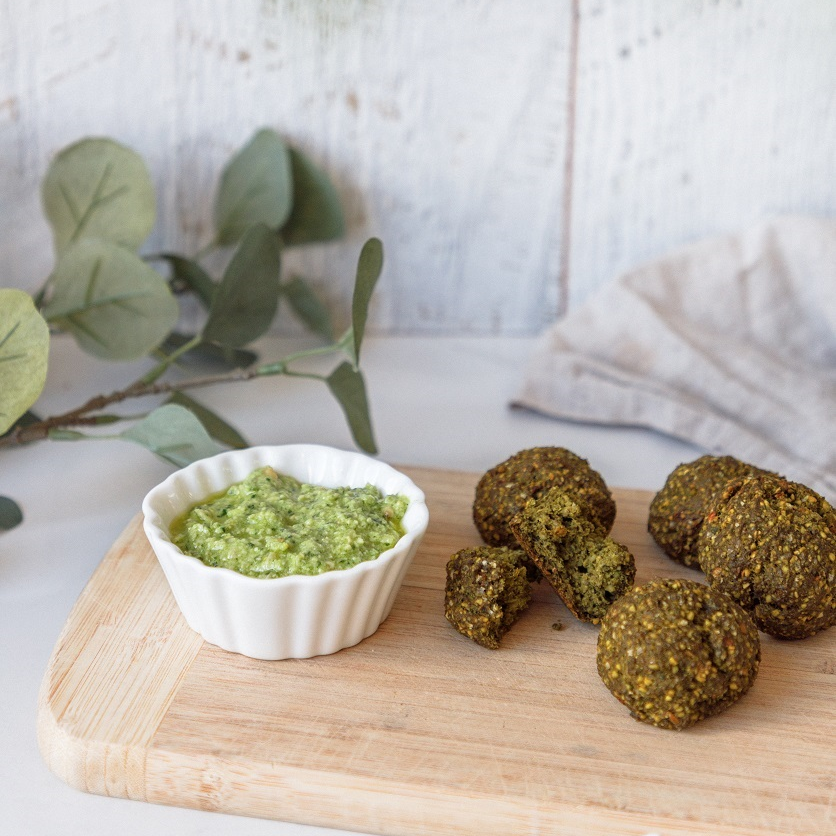 Falafels With Basil Pesto