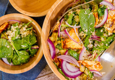 Haloumi, cous cous & quinoa salad