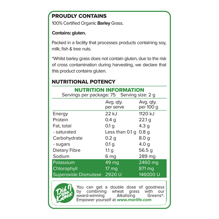 Barley Grass Certified Organic