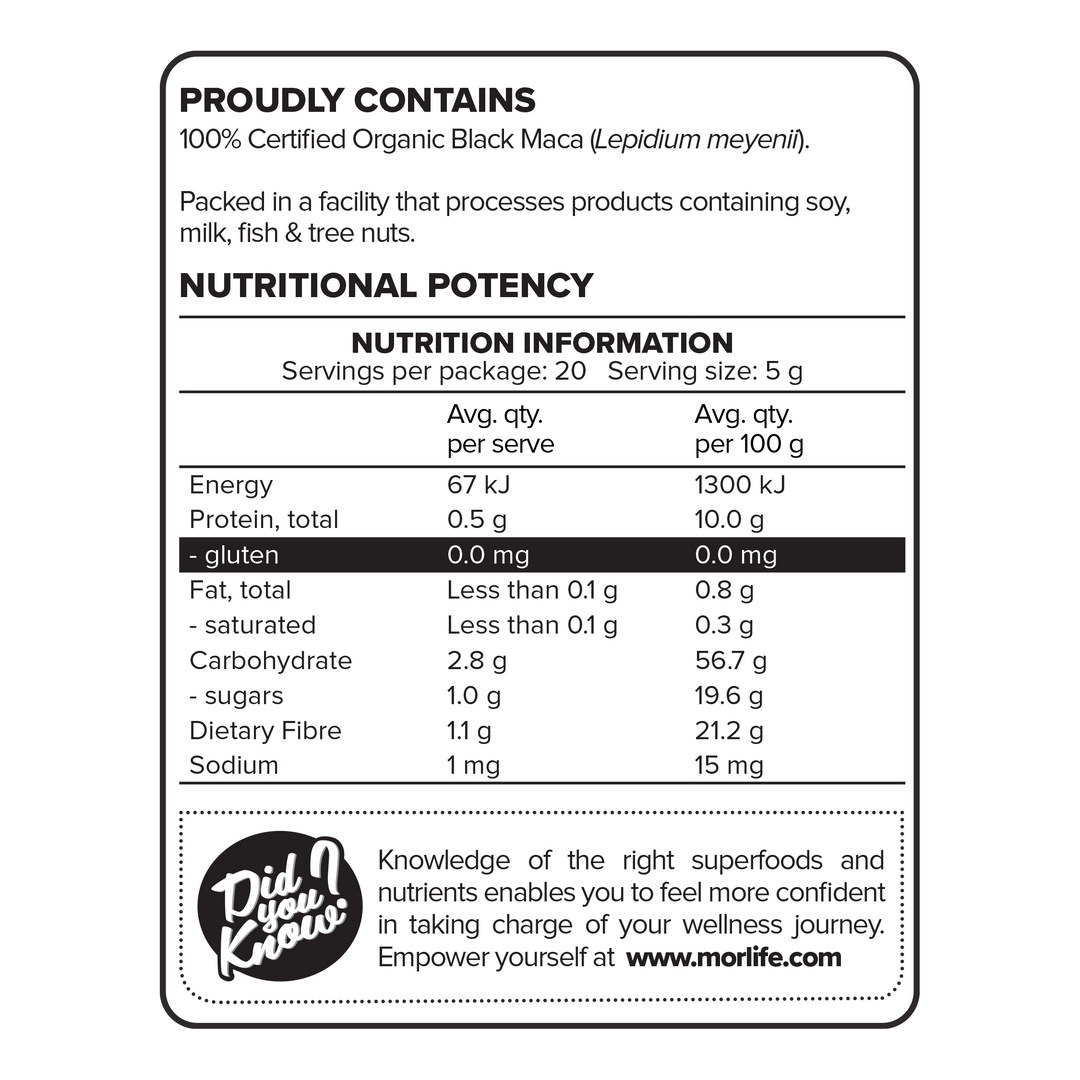 Black Maca Powder Certified Organic