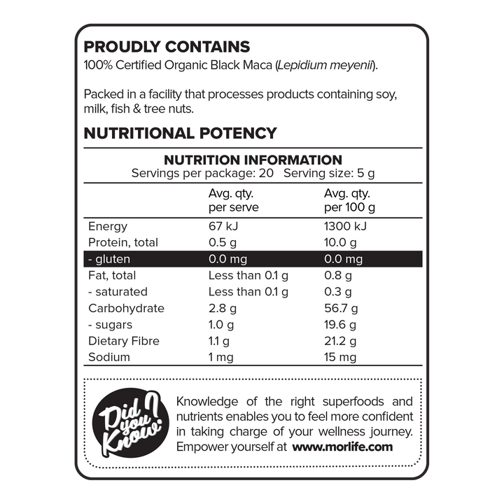 Black Maca Powder Certified Organic