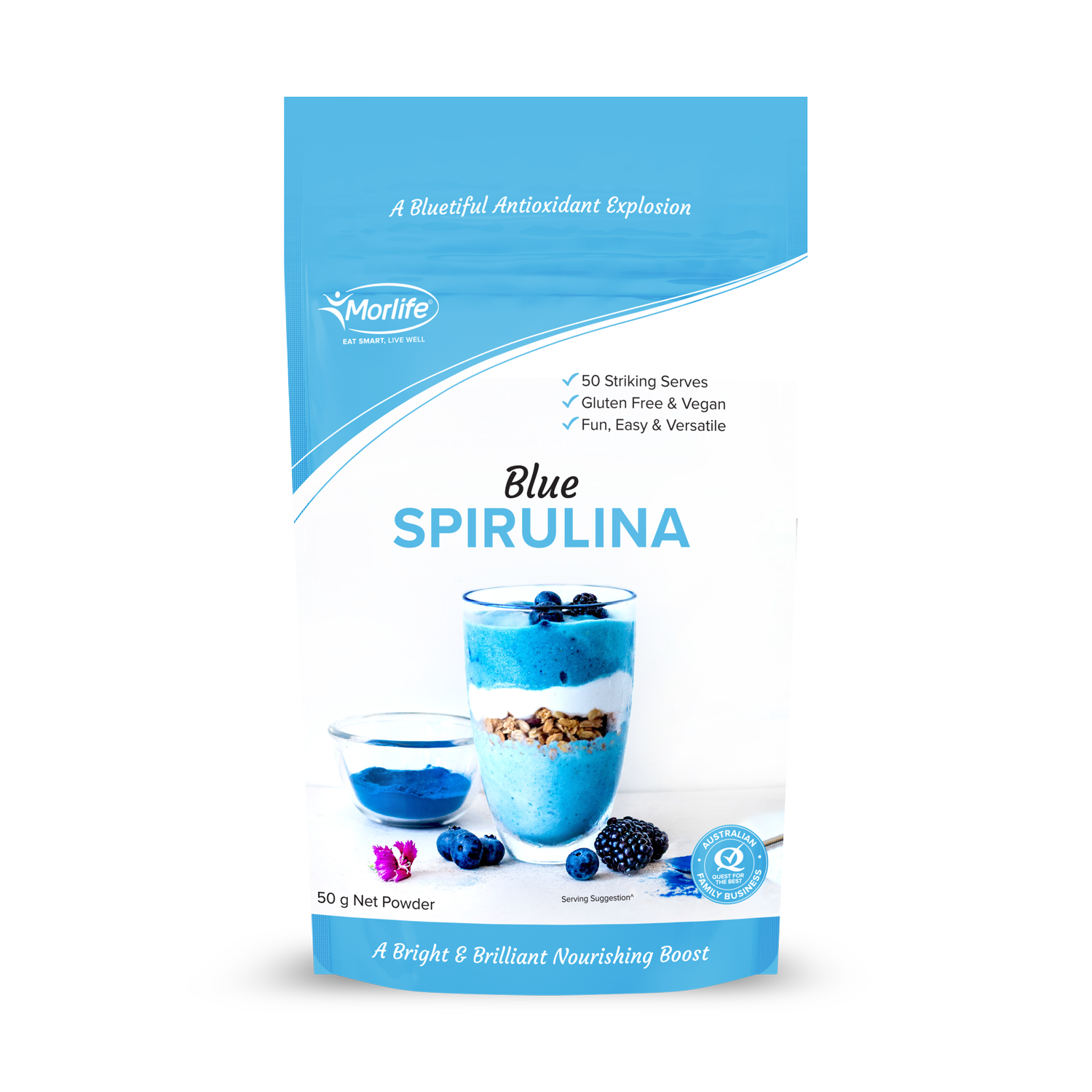 Gluten Free Blue Spirulina Powder - Morlife