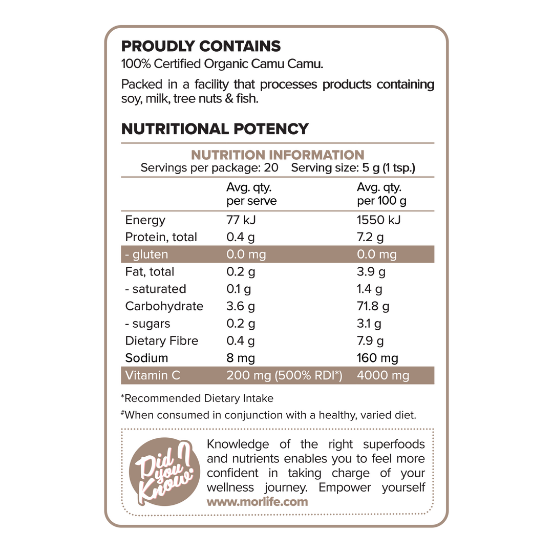Camu Camu Fruit Powder Cert. Organic 100g