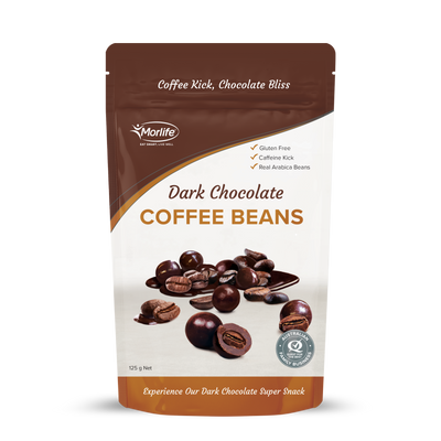 Morlife Dark Choc Coffee Beans 125g