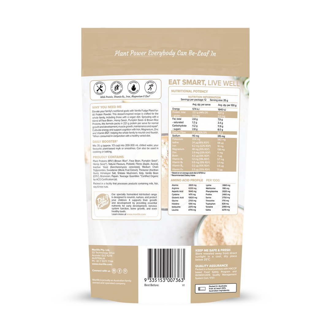 Morlife PlantForAll Vanilla Fudge 440g