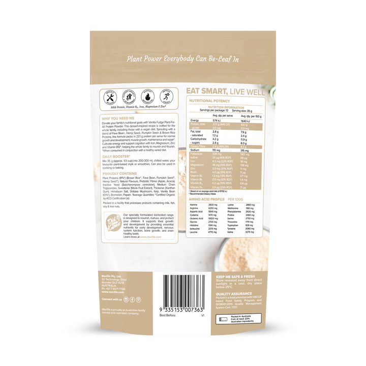 Morlife PlantForAll Vanilla Fudge 440g