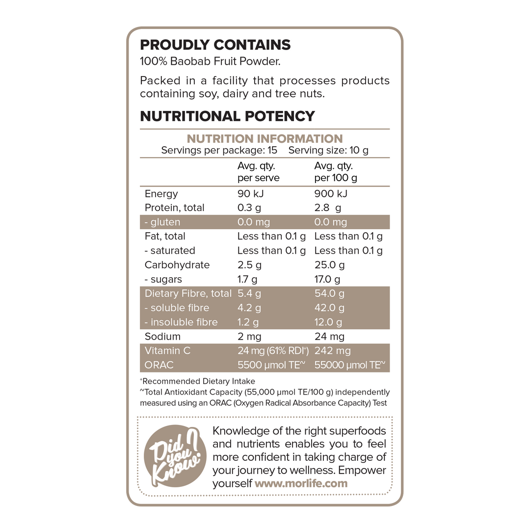 Morlife Baobab Powder 150g