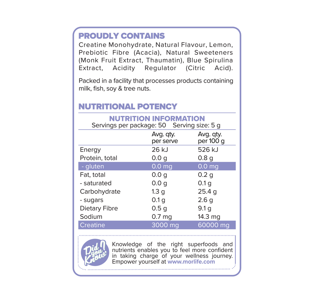 Morlife Creatine Icy Lemonade 250g