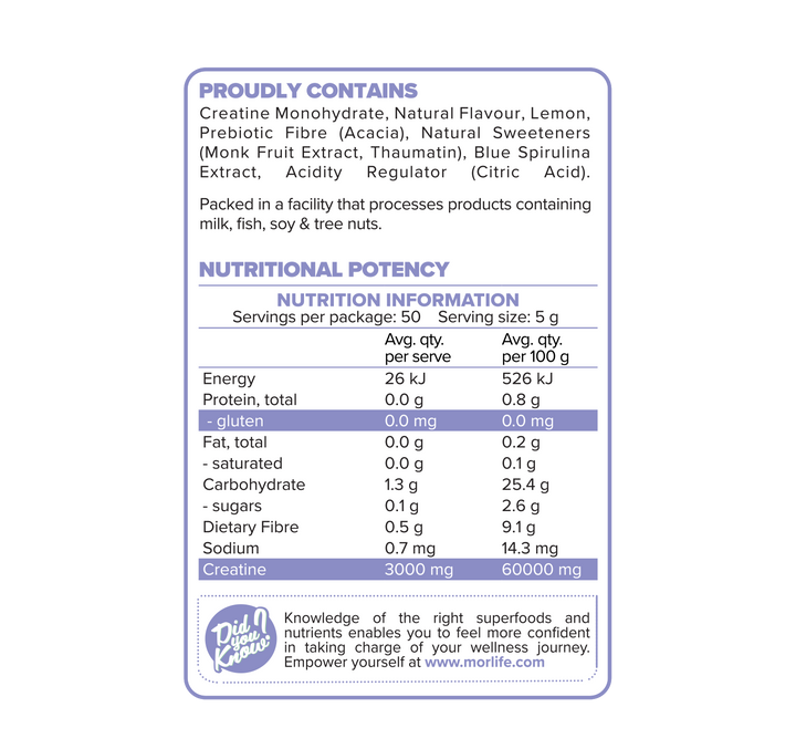 Morlife Creatine Icy Lemonade 250g
