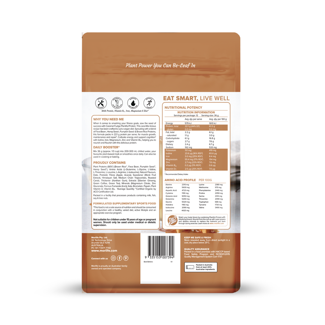 Morlife Plantiful Protein Caramel Fudge 440g
