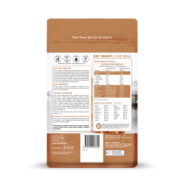 Morlife Plantiful Protein Caramel Fudge 440g