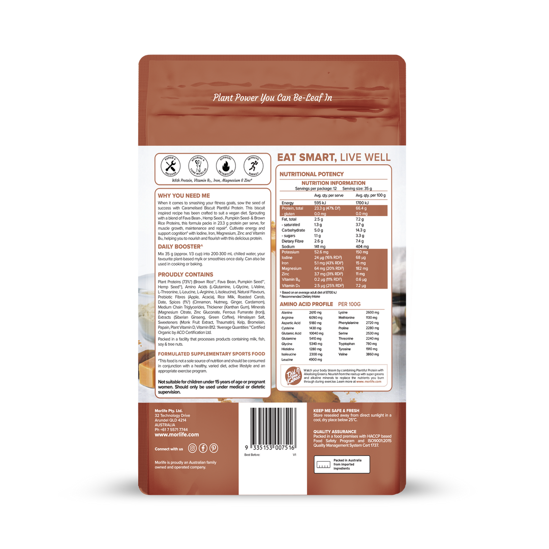 Morlife Plantiful Protein Caramelised Biscuit 440g