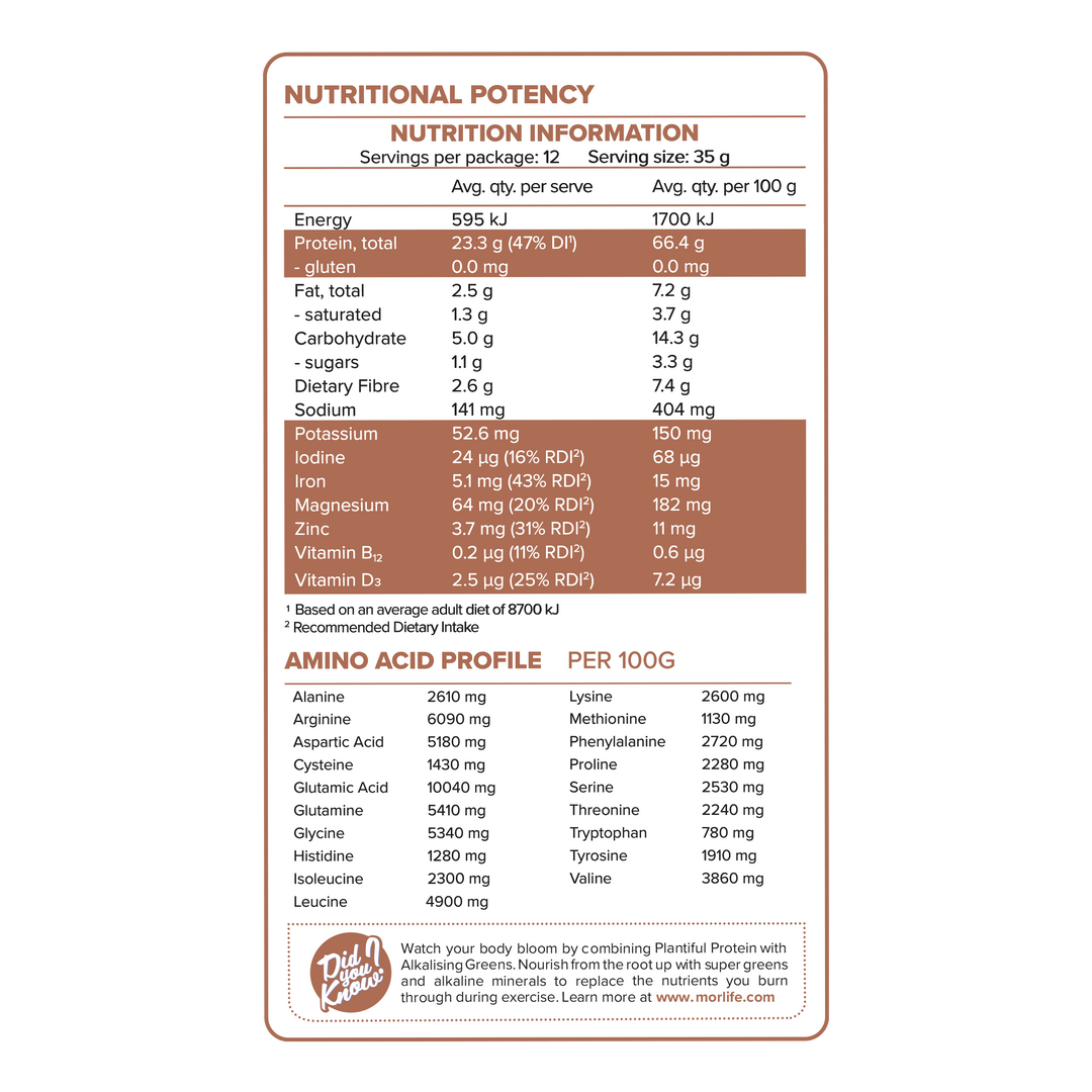 Morlife Plantiful Protein Caramelised Biscuit NIP