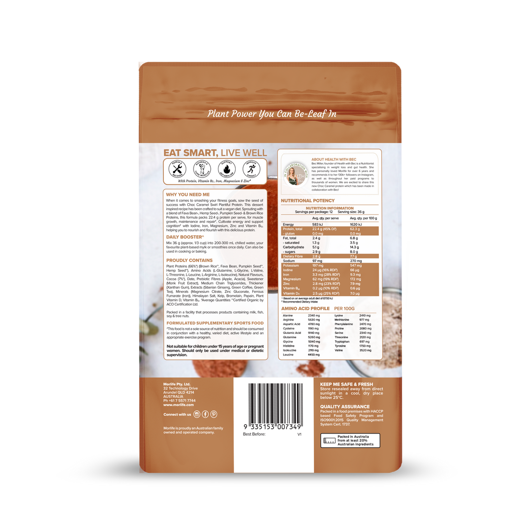 Morlife Plantiful Protein Choc Caramel Swirl