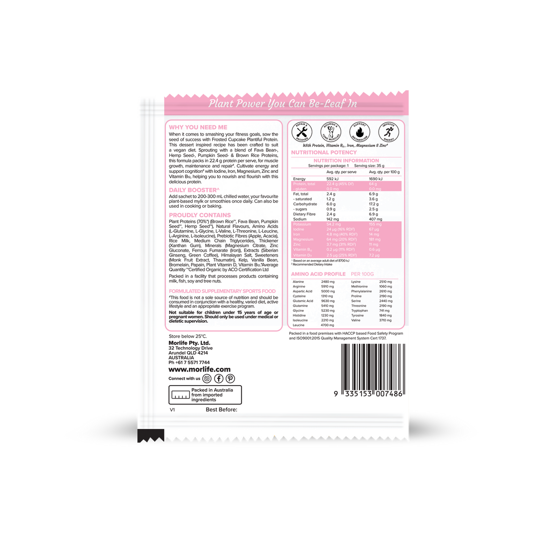 Morlife Plantiful Protein Frosted Cupcake