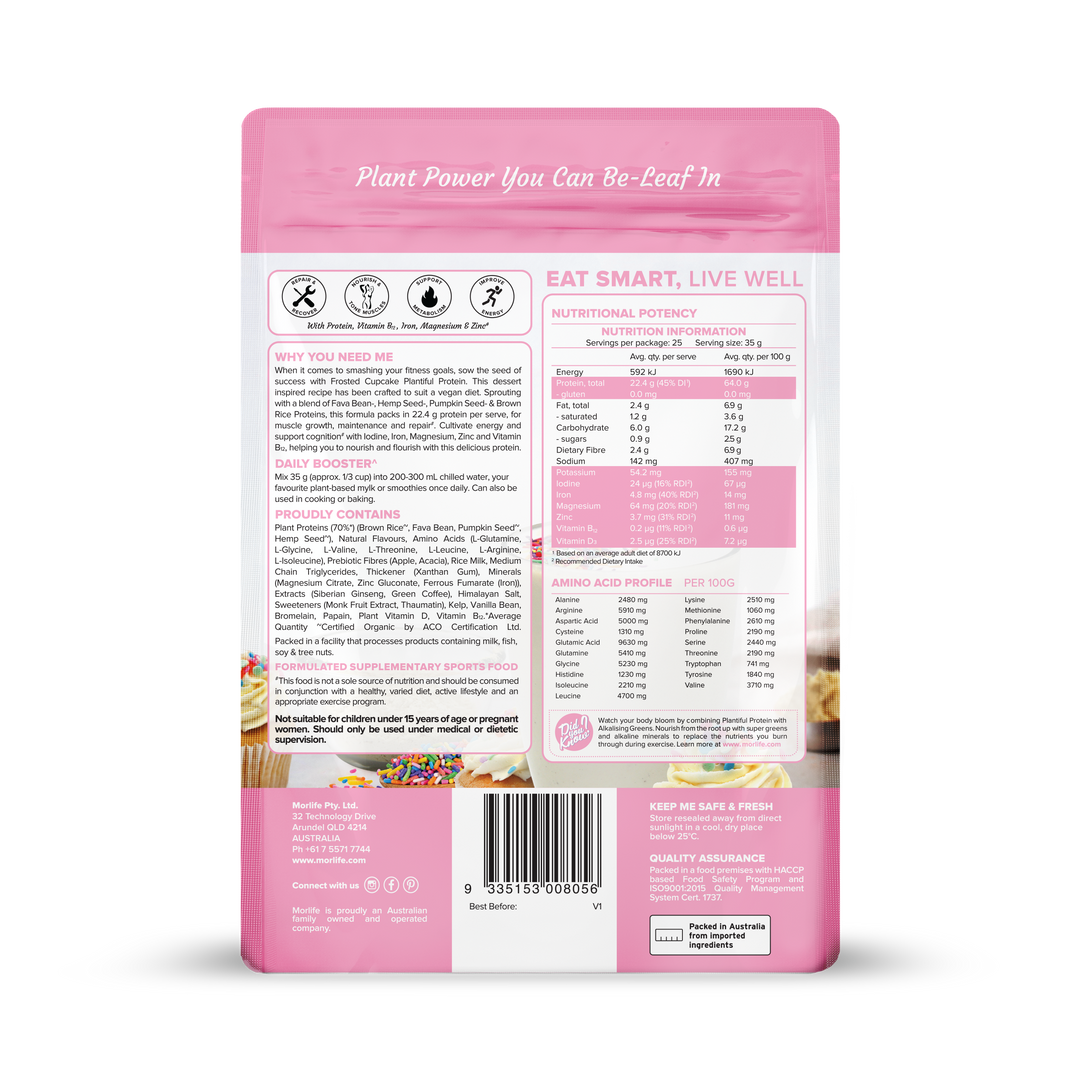 Morlife Plantiful Protein Frosted Cupcake 900g