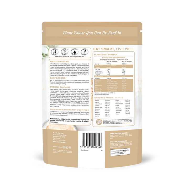 Morlife Plantiful Protein Vanilla Fudge