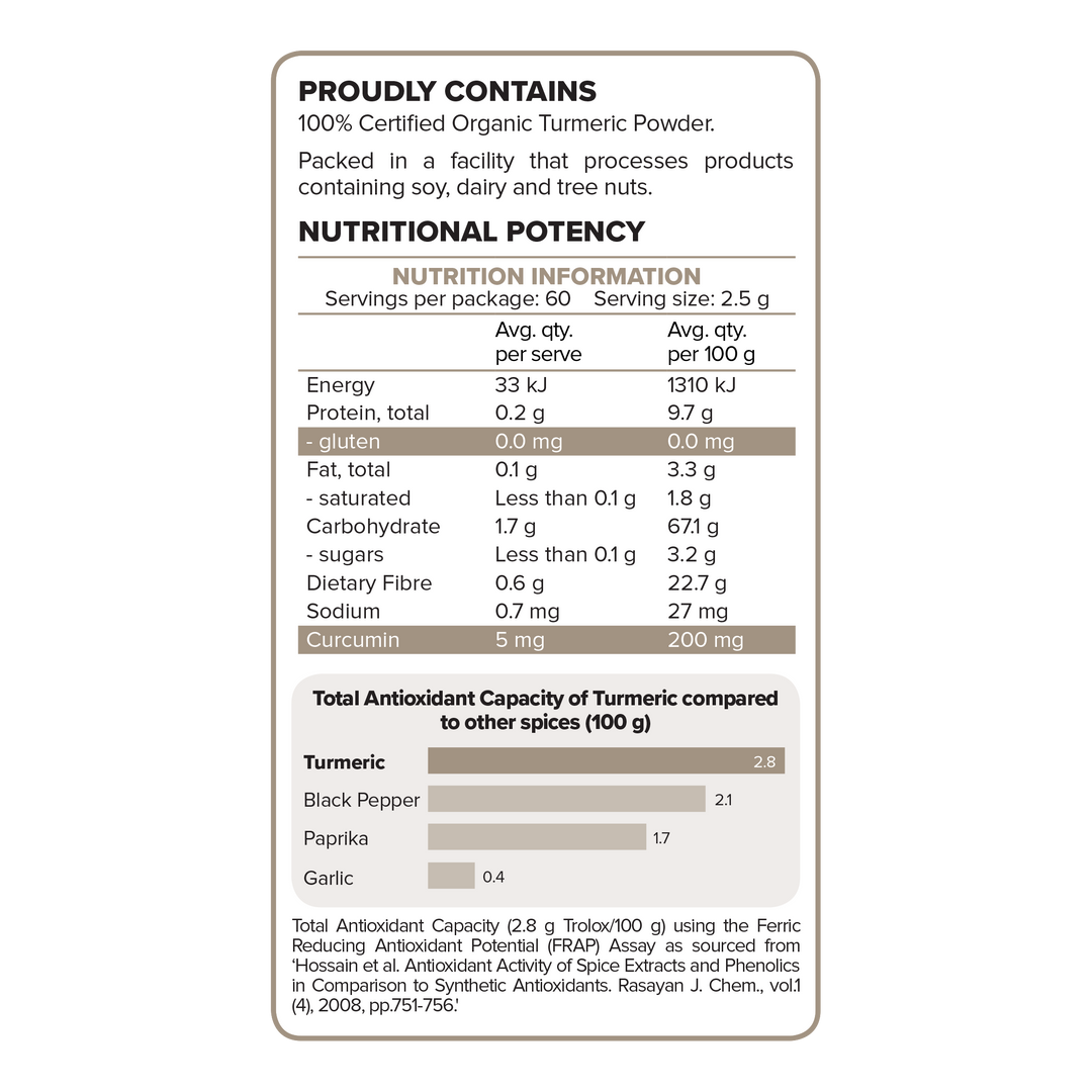 Turmeric Powder Certified Organic 150g