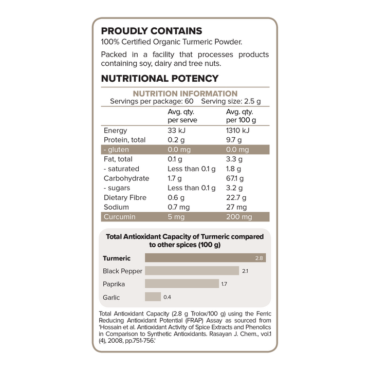 Turmeric Powder Certified Organic 150g