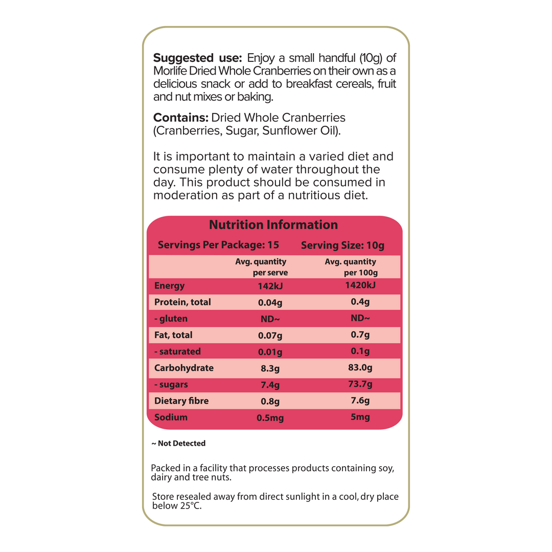 Dried Cranberries 150g