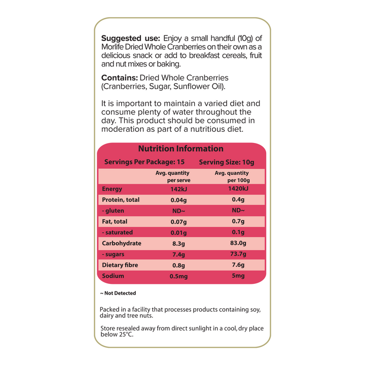 Dried Cranberries 150g