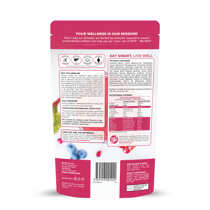 Morlife Berry Clean Liv'a Detox 100g